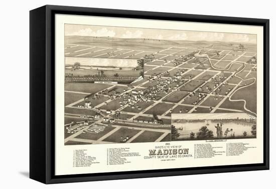 Madison, South Dakota - Panoramic Map-Lantern Press-Framed Stretched Canvas