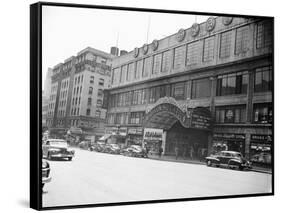 Madison Square Garden with Automobiles on Street-null-Framed Stretched Canvas