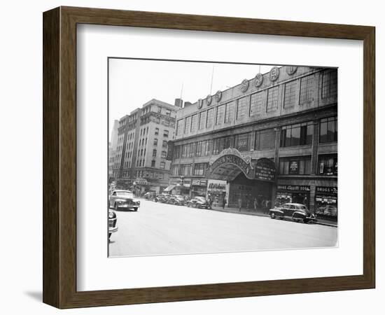 Madison Square Garden with Automobiles on Street-null-Framed Photographic Print