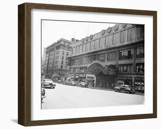 Madison Square Garden with Automobiles on Street-null-Framed Photographic Print