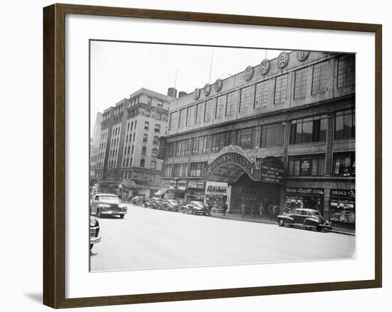 Madison Square Garden with Automobiles on Street-null-Framed Photographic Print