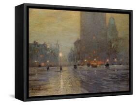 Madison Square, Rainy Night-Lowell Birge Harrison-Framed Stretched Canvas