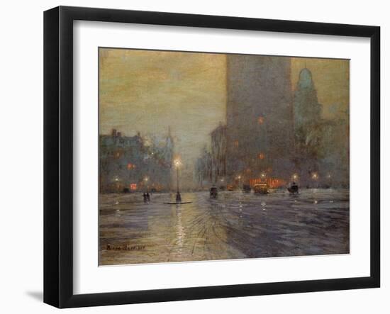 Madison Square, Rainy Night-Lowell Birge Harrison-Framed Giclee Print