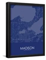 Madison, United States of America Blue Map-null-Framed Poster