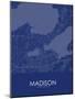 Madison, United States of America Blue Map-null-Mounted Poster