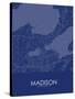 Madison, United States of America Blue Map-null-Stretched Canvas