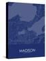Madison, United States of America Blue Map-null-Stretched Canvas
