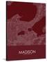 Madison, United States of America Red Map-null-Stretched Canvas