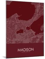 Madison, United States of America Red Map-null-Mounted Poster