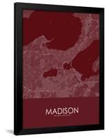 Madison, United States of America Red Map-null-Framed Poster