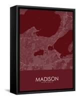 Madison, United States of America Red Map-null-Framed Stretched Canvas