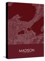 Madison, United States of America Red Map-null-Stretched Canvas