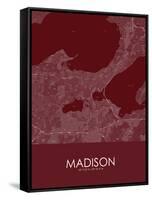 Madison, United States of America Red Map-null-Framed Stretched Canvas