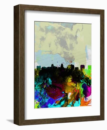 Madison Watercolor Skyline-NaxArt-Framed Art Print