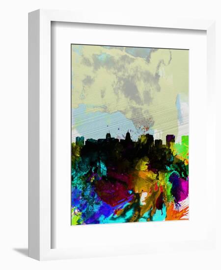 Madison Watercolor Skyline-NaxArt-Framed Art Print