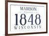 Madison, Wisconsin - Established Date (Blue)-Lantern Press-Framed Premium Giclee Print