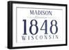 Madison, Wisconsin - Established Date (Blue)-Lantern Press-Framed Art Print