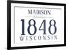 Madison, Wisconsin - Established Date (Blue)-Lantern Press-Framed Art Print