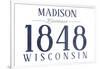 Madison, Wisconsin - Established Date (Blue)-Lantern Press-Framed Art Print