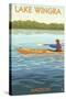 Madison, Wisconsin -Lake Wingra - Kayaker-Lantern Press-Stretched Canvas