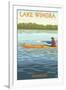 Madison, Wisconsin -Lake Wingra - Kayaker-Lantern Press-Framed Art Print