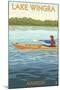 Madison, Wisconsin -Lake Wingra - Kayaker-Lantern Press-Mounted Art Print