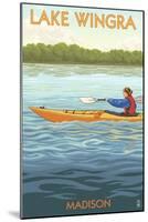 Madison, Wisconsin -Lake Wingra - Kayaker-Lantern Press-Mounted Art Print