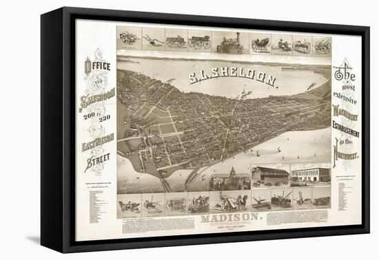 Madison, Wisconsin - Panoramic Map No. 1-Lantern Press-Framed Stretched Canvas