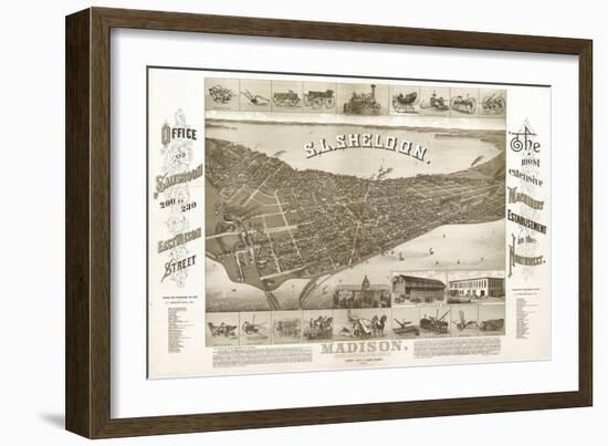Madison, Wisconsin - Panoramic Map No. 1-Lantern Press-Framed Art Print