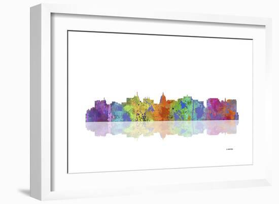 Madison Wisconsin Skyline 1-Marlene Watson-Framed Giclee Print