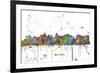 Madison Wisconsin Skyline MCLR 1-Marlene Watson-Framed Giclee Print