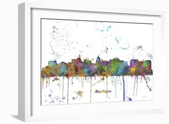 Madison Wisconsin Skyline MCLR 1-Marlene Watson-Framed Giclee Print