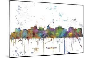 Madison Wisconsin Skyline MCLR 1-Marlene Watson-Mounted Giclee Print