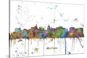 Madison Wisconsin Skyline MCLR 1-Marlene Watson-Stretched Canvas