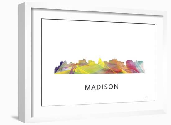 Madison Wisconsin Skyline-Marlene Watson-Framed Giclee Print