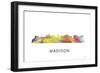 Madison Wisconsin Skyline-Marlene Watson-Framed Premium Giclee Print