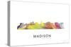 Madison Wisconsin Skyline-Marlene Watson-Stretched Canvas