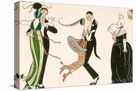 Madness of the Day, Engraved by H. Reidel For Friends of the Journal Des Dames et Des Modes, 1913-Georges Barbier-Stretched Canvas