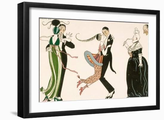 Madness of the Day, Engraved by H. Reidel For Friends of the Journal Des Dames et Des Modes, 1913-Georges Barbier-Framed Giclee Print