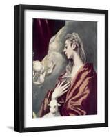 Madonn and Child with St. Agnes and St. Martina-El Greco-Framed Giclee Print