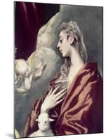 Madonn and Child with St. Agnes and St. Martina-El Greco-Mounted Giclee Print