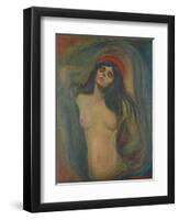 Madonna, 1894, by Edvard Munch, 1863-1944, Norwegian Expressionist painting,-Edvard Munch-Framed Art Print