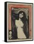 Madonna, 1895 (Colour Litho with Gouache on Paper)-Edvard Munch-Framed Stretched Canvas