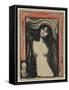 Madonna, 1895 (Colour Litho with Gouache on Paper)-Edvard Munch-Framed Stretched Canvas