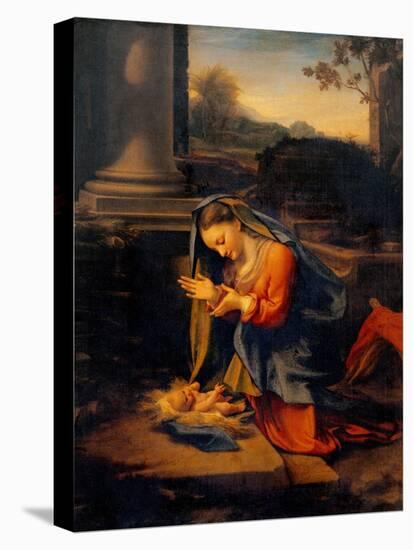 Madonna Adoring the Child-Correggio-Stretched Canvas