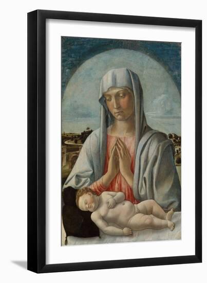 Madonna Adoring the Sleeping Child, c.1460-Giovanni Bellini-Framed Giclee Print