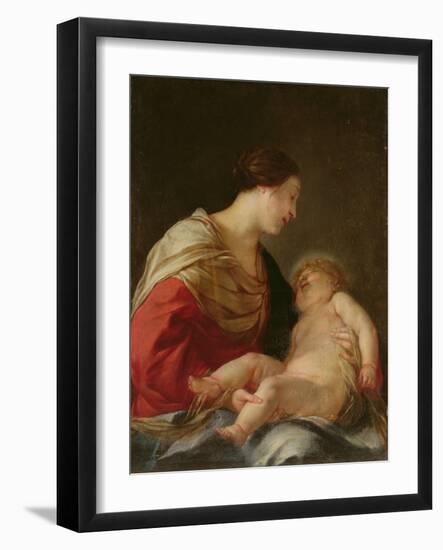 Madonna and Child, 17Th Century (Oil on Canvas)-Jacques Blanchard-Framed Giclee Print