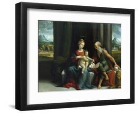 Madonna and Child and St. Jerome, C.1530S (Oil on Panel)-Benvenuto Tisi Da Garofalo-Framed Giclee Print