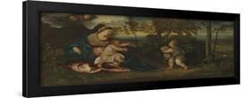 Madonna and Child and the Infant Saint John in a Landscape, 1540-50-Polidoro Lanzani-Framed Giclee Print