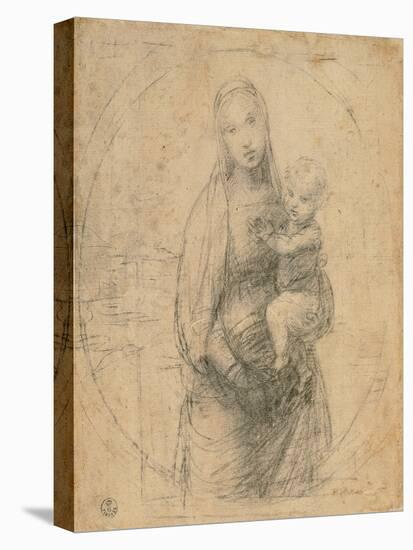 Madonna and Child at Two Thirds Figure-Sanzio Raffaello-Stretched Canvas